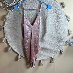 Forever 21 pink velour bodysuit